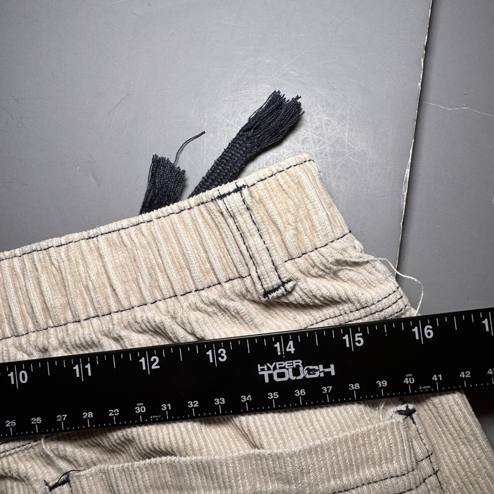 Ocean Pacific Carpenter Corduroy Pants Youth L Off White Drawstring Vintage 90s - Picture 12 of 12